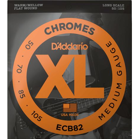 DADDARIO ECB82 50-105 Medium Bass Guitar Strings Chrome Flat