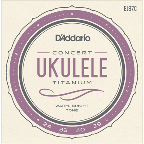 DADDARIO EJ87C 28-40 Set Concert Ukulele Strings Titanium